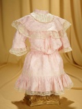 French rose cotton bebe dress with lace-edged Bertha collar. $300/500