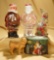 Group of antique Christmas candy containers and bank. $200/300