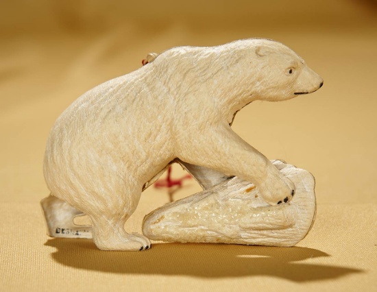 4" German Dresden three-dimensional polar bear ornament. $600/1000