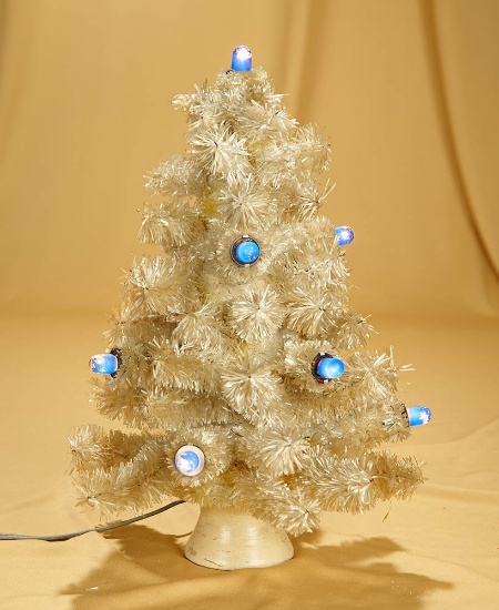 13" Noma ten light C-6 Christmas Tree with horizontal sockets, ten original T4 blue lights. $200/400