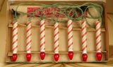 Boxed set of Polly Pep-Mint-Stik Christmas tree lights. $200/300