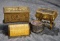 Wonderful collection of antique silver and cast brass miniature boxes. $600/900