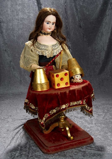 30" French Musical Automaton "Lady Magician with Three Surprises" by Jean Roullet. $10000/15000