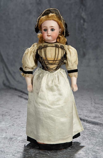 15" All-Original German bisque child, 1078, by Simon and Halbig in folklore costume. $600/800