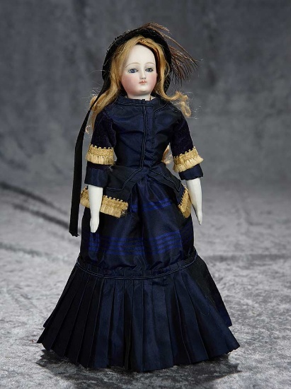 12 1/2" Petite German bisque lady doll with swivel head, closed mouth. $1100/1500