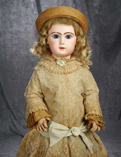 28" French bisque bebe by Emile Jumeau, closed mouth, size 14. original signed body. $3400/4200