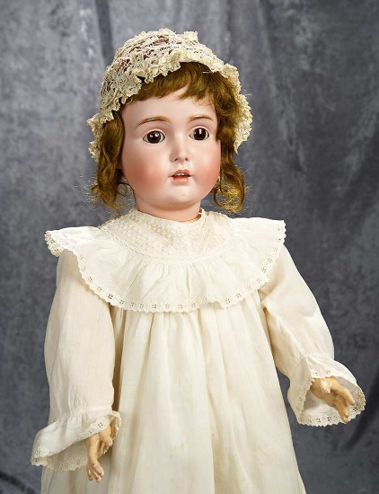 30" German bisque brown-eyed child doll, model 171, by Kestner. $500/700