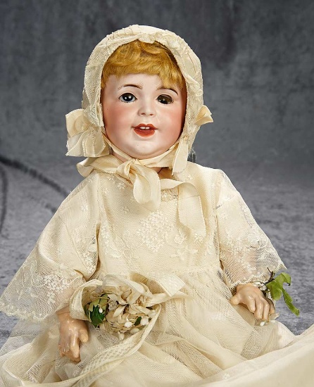 20" French bisque character, model 236, by SFBJ with beautiful antique costume. $1100/1500