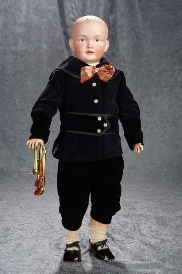 23" Rare German Bisque Character Boy, Painted Eyes, Model 531, by Kley and Hahn. $1200/1600