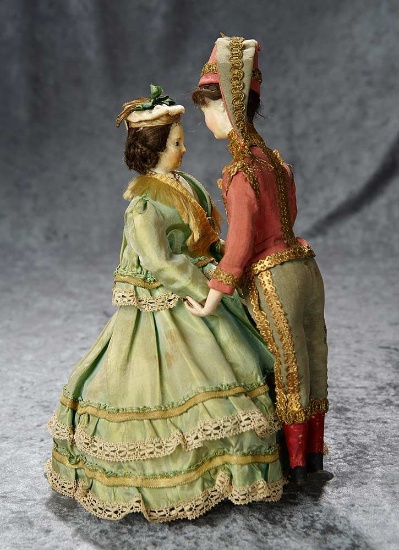 13" French mechanical musical waltzing couple by Theroude. $2500/3500