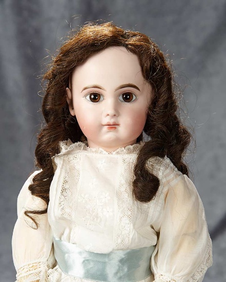19" French bisque brown-eyed bebe E.J. by Emile Jumeau. $3000/3200