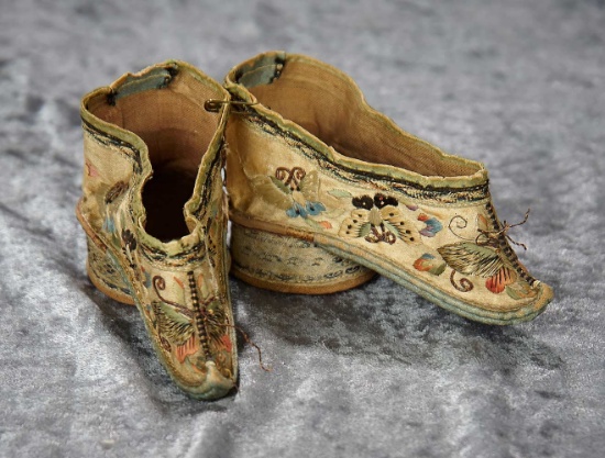 4" Asian silk slippers with beautiful embroidery. $200/300