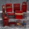 Set of German wooden dollhouse furnishing in unusual red finish. $600/900