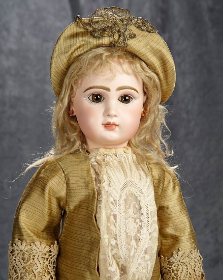 26" French bisque brown-eyed bebe Emile Jumeau, size 12, original body, signed shoes. $2800/4200