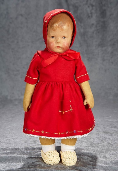 16" German cloth character doll, Series I, by Kathe Kruse. $1600/2100