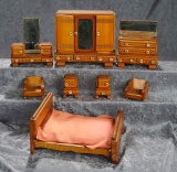 Set of wooden bedroom furnishings in the Art Deco manner. $300/500
