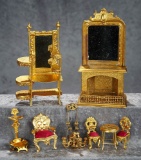 Lot, German ormolu dollhouse furnishings by Erhard & Sohne $800/1200