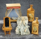Petite French maple wood furnishings with rare scenes. $600/800