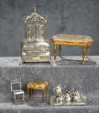 Lot of miniature silver furnishings and accessories. $300/500