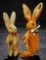 Pair, Early German Velvet Bunnies by Steiff 1400/1700