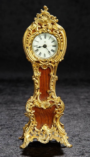19th Century Miniature Grandfather Clock with Cast Brass Frame 600/800