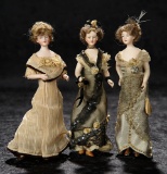 A Trio of German Bisque Fashionable Ladies of the Edwardian Era 500/800