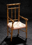 French Maple Wood Arm Chair with Rose Tufted Silk Seat 400/600