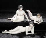 German Porcelain Figure of Lady Reclining on Her Side by Dressel and Kister 600/900