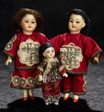 Pair, German Bisque Miniature Dolls, Models 1129, by Simon and Halbig  700/1100