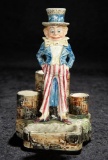 Majolica Figure of Uncle Sam from Palmer Cox Brownies 500/700