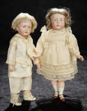 Pair, German Bisque Art Characters, 