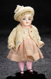 German All-Bisque Miniature Doll with Cobalt Blue Eyes 400/600