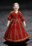 German Bisque Miniature Doll Depicting Aged Woman 200/400