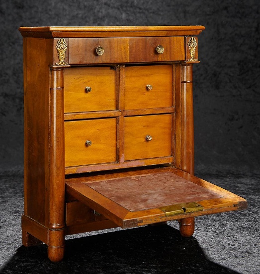 19th Century French Burled Walnut Cabinet with Drop Front 400/600