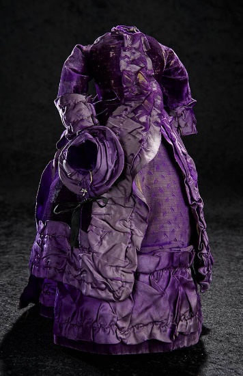 19th Century Poupee Fashion Gown and Bonnet 300/500