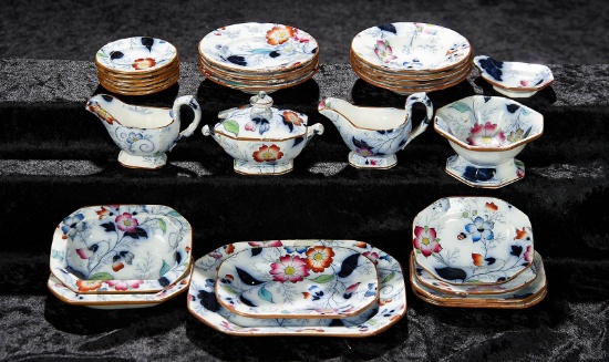 Outstanding Set of Early Transfer Design Doll Dishes 600/900