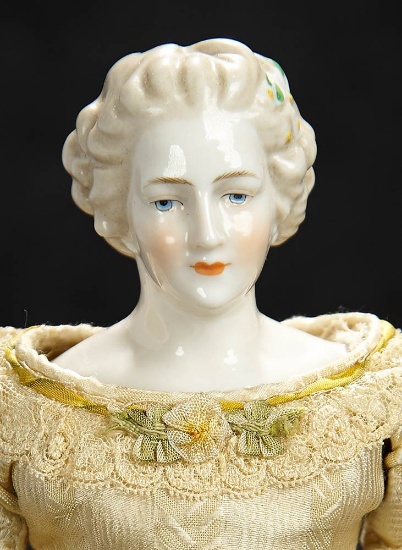 Petite German Porcelain Lady Doll by Dressel & Kister 400/600