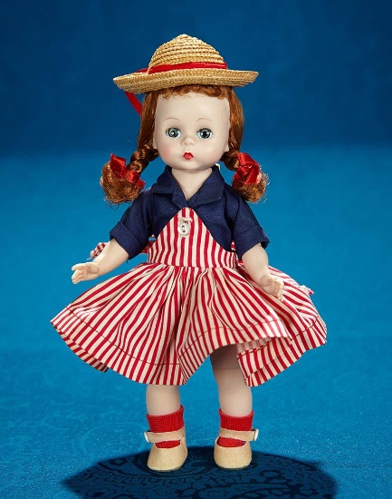 8" Red-haired Wendy-kin with rare original costume, bent knee non-walker, Alexander. $400/600