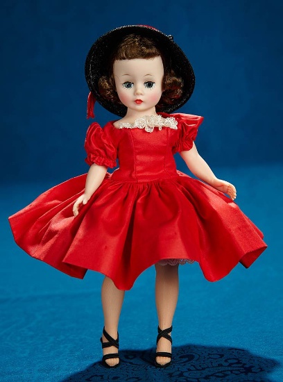 10" Brunette "Cissette" by Alexander in red dress, near mint. $400/600