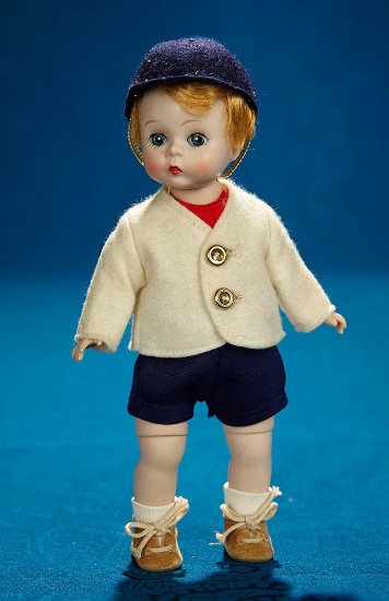 8" Alexander Wendy doll as bent knee walker, in original boy's costume, original box. $300/500