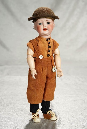 Delightful 13" German bisque character, 126, Kammer and Reinhardt, charming costume. $300/400