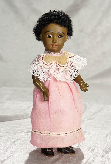 Rare 12" German brown-complexioned child doll known as "A.T. Kestner". $1800/2300