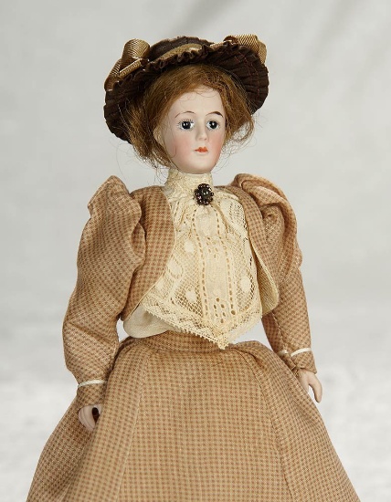 10" German bisque fashionable lady of the Edwardian era in petite size. $400/600