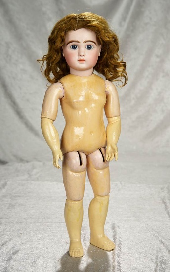 19" French Bisque Bebe, Figure A, by Jules Steiner with Original Signed Body. $2400/3200