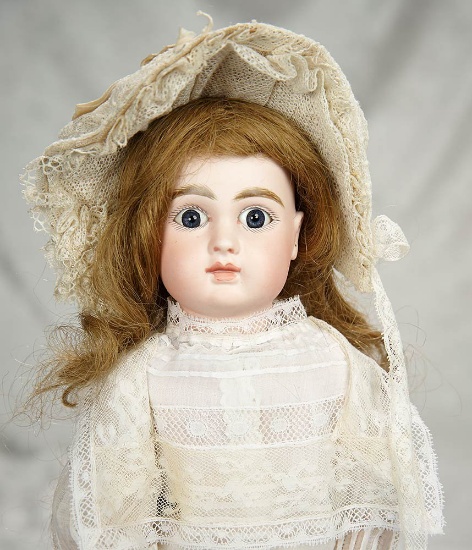 Petite 14" French bisque Bebe Steiner with wire lever sleep eyes. $1200/1500