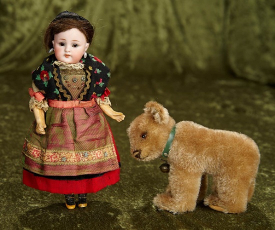 8" German bisque child, 1079, by Simon and Halbig in folklore costume. $200/300