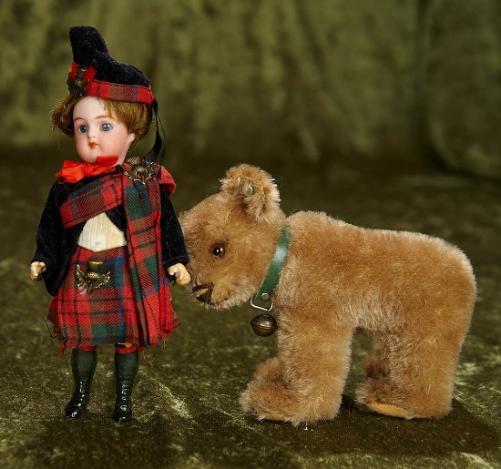 6" German bisque closed mouth doll in Scottish costume by K*R. $300/400