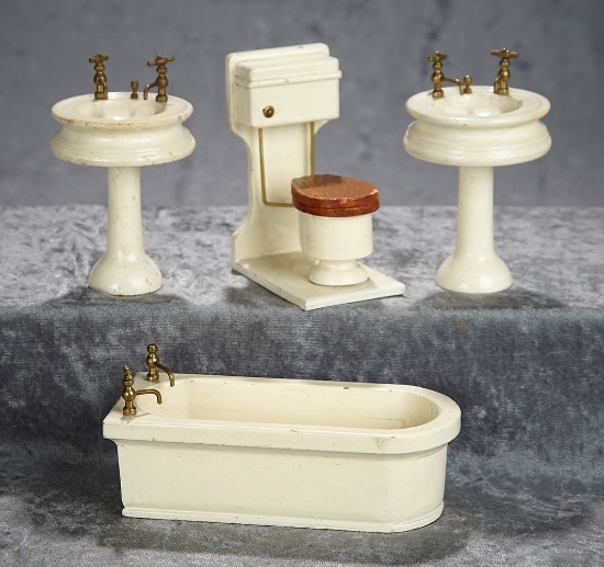 5" sink. Four wooden bathroom fixtures with original finish. $200/300