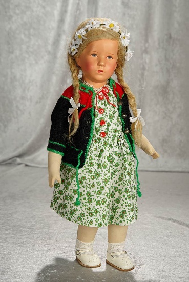 21" German cloth character by Kathe Kruse with long braids. $800/1100