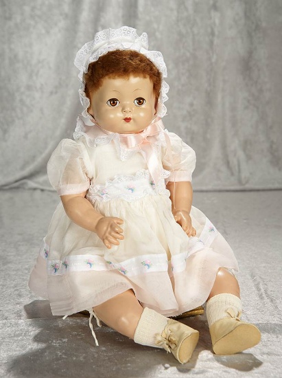 19" American composition doll with brown flirty eyes and lambswool wig, by Effanbee. $300/400